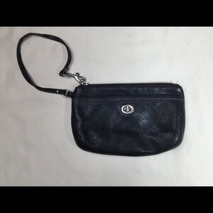 Coach Black Park Leather Wristlet
